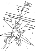 A coloring page of treasure planet